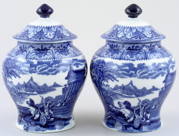 Vases pair of covered c1930s